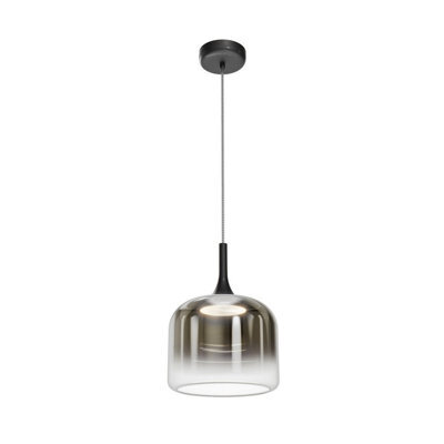 Luminosa Lighting Luminosa Spirito Modern Dome Pendant Ceiling Light Black 3000K 1600Lm Smoky Shade - image 1