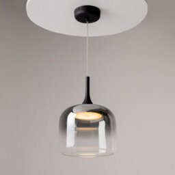 Luminosa Lighting Luminosa Spirito Modern Dome Pendant Ceiling Light Black 3000K 1600Lm Smoky Shade - thumbnail 2