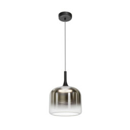 Luminosa Lighting Luminosa Spirito Modern Dome Pendant Ceiling Light Black 3000K 1600Lm Smoky Shade - thumbnail 1