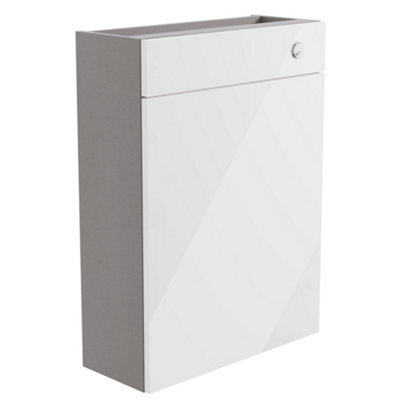Ennis Slim Gloss White Contemporary Freestanding Slimline Toilet Cabinet (H)820mm X (W)595mm - image 1