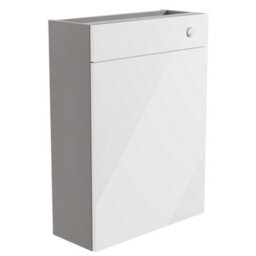 Ennis Slim Gloss White Contemporary Freestanding Slimline Toilet Cabinet (H)820mm X (W)595mm - thumbnail 1
