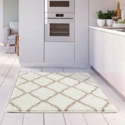 The Rugs Moroccan Shaggy Rugs And Runners Soft  High Pile Ivory And Beige Living Room Kitchen Hallway 730 - thumbnail 6