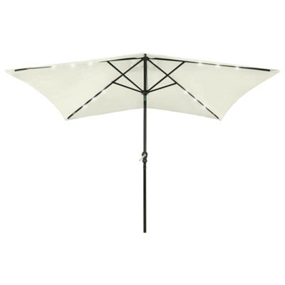 Berkfield Parasol With Leds And Steel Pole Sand 2X3 M - image 1