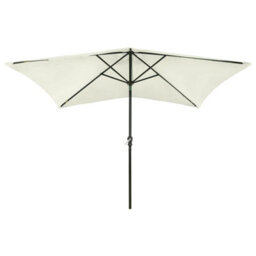 Berkfield Parasol With Leds And Steel Pole Sand 2X3 M - thumbnail 2