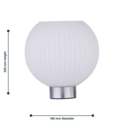 First Choice Lighting Set Of 2 Betchley - Battery Operated Chrome Lamp With White Glass - thumbnail 8