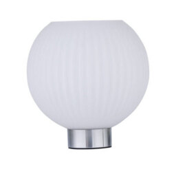 First Choice Lighting Set Of 2 Betchley - Battery Operated Chrome Lamp With White Glass - thumbnail 2