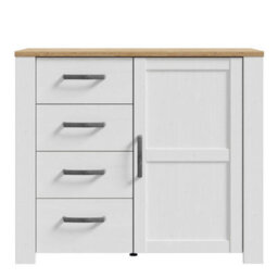 Wyld Haus Salzburg 1 Door 4 Drawer Chest In White And Natural Oak - thumbnail 4