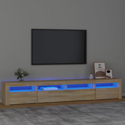 Walplus Tv Cabinet With Led Lights Sonoma Oak 240X35X40 Cm - image 1