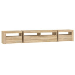 Walplus Tv Cabinet With Led Lights Sonoma Oak 240X35X40 Cm - thumbnail 8