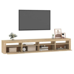 Walplus Tv Cabinet With Led Lights Sonoma Oak 240X35X40 Cm - thumbnail 6