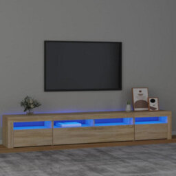 Walplus Tv Cabinet With Led Lights Sonoma Oak 240X35X40 Cm - thumbnail 1