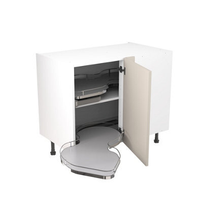 Kitchen Kit Base Unit Blind Corner With Pull Out Left 1000mm W/ Shaker Cabinet Door - Ultra Matt Light Grey - image 1