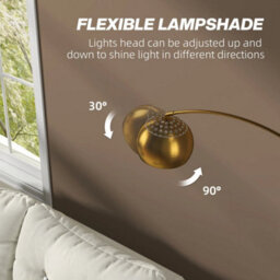 Floor Lamp For Living Room, Free Standing Tall Lamp, Gold Tone - thumbnail 4