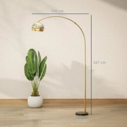 Floor Lamp For Living Room, Free Standing Tall Lamp, Gold Tone - thumbnail 2