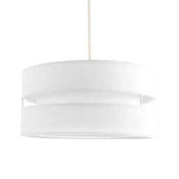 Happy Homewares Contemporary Quality White Linen Fabric Triple Tier Ceiling Pendant Light Shade - thumbnail 1