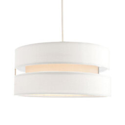 Happy Homewares Contemporary Quality White Linen Fabric Triple Tier Ceiling Pendant Light Shade - thumbnail 2