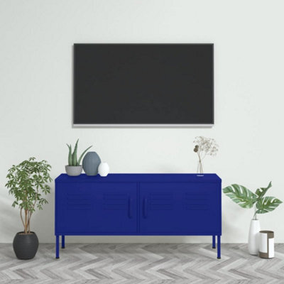 Berkfield Tv Cabinet Navy Blue 105X35X50 Cm Steel - image 1