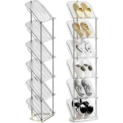 Taylor & Brown 6 Tier Sloping Shoe Rack, Slim Tall Narrow Shoe Rack, Space-Saving Vertical Rack For Shoe Closet & Entryway - image 1