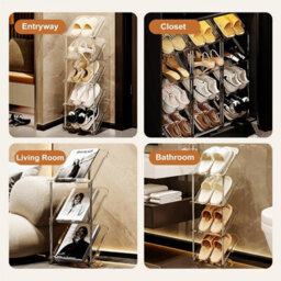 Taylor & Brown 6 Tier Sloping Shoe Rack, Slim Tall Narrow Shoe Rack, Space-Saving Vertical Rack For Shoe Closet & Entryway - thumbnail 5