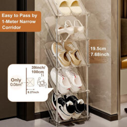 Taylor & Brown 6 Tier Sloping Shoe Rack, Slim Tall Narrow Shoe Rack, Space-Saving Vertical Rack For Shoe Closet & Entryway - thumbnail 3