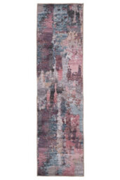 Loomed Pink Soft Machine Washable Washable Abstract Living Area Rug - 240 X 60Cm - thumbnail 8