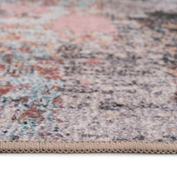 Loomed Pink Soft Machine Washable Washable Abstract Living Area Rug - 240 X 60Cm - thumbnail 9