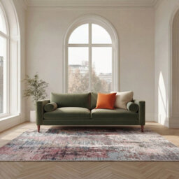 Loomed Pink Soft Machine Washable Washable Abstract Living Area Rug - 240 X 60Cm - thumbnail 2