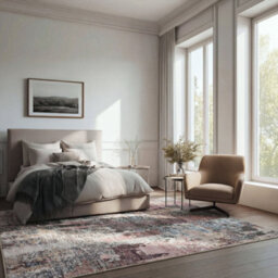 Loomed Pink Soft Machine Washable Washable Abstract Living Area Rug - 240 X 60Cm - thumbnail 3