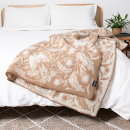Native Natural Soft Beige Bird Pure Wool Blanket - thumbnail 3