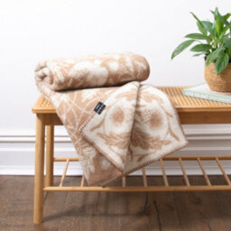 Native Natural Soft Beige Bird Pure Wool Blanket - thumbnail 1