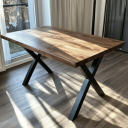 Ashford Blake Solid Walnut Office Desk - Chunky X Legs - thumbnail 3