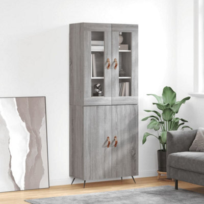 Berkfield Highboard Grey Sonoma 69.5X34X180 Cm Engineered Wood - image 1