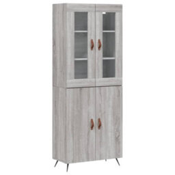 Berkfield Highboard Grey Sonoma 69.5X34X180 Cm Engineered Wood - thumbnail 2