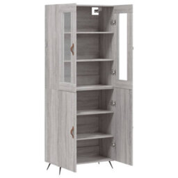 Berkfield Highboard Grey Sonoma 69.5X34X180 Cm Engineered Wood - thumbnail 4