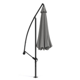 Living And Home 3M Large Rotatable Garden Sun Shade Cantilever Parasol With Crank Handle Patio Hanging Banana Umbrella Crank Tilt No Base, Grey - thumbnail 4