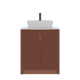 Royal Bathrooms Avenza 700mm Terracotta Clay Floor Standing Bathroom Vanity Unit 2 Door With Cube Basin - thumbnail 6