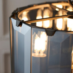 Anson Lighting Galant Slate Grey & Smoke Glass 4 Light Ceiling Pendant - thumbnail 3