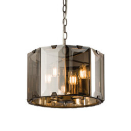 Anson Lighting Galant Slate Grey & Smoke Glass 4 Light Ceiling Pendant - thumbnail 2