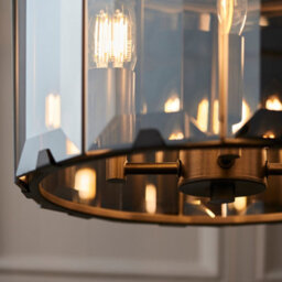 Anson Lighting Galant Slate Grey & Smoke Glass 4 Light Ceiling Pendant - thumbnail 4
