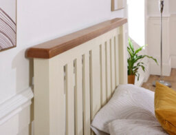 Save On Goods UK 5Ft King Size Real Oak & Ivory Cream Solid,strong,wood Bed Frame.wooden Bedstead - thumbnail 3