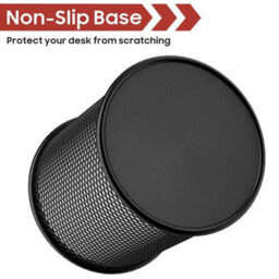 1Xblack  Mesh Metal Pen Pencil Brush Pot Holder Storage Container Desk Organizer - thumbnail 3