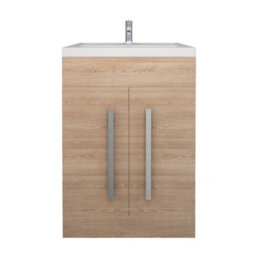 Sundaze Bathroom Furniture Storage Cabinet Freestanding Vanity Unit & Basin 600mm Oak - thumbnail 4