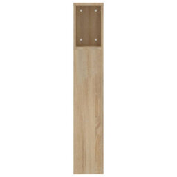 Berkfield Headboard Cabinet Sonoma Oak 200X18.5X104.5 Cm - thumbnail 4