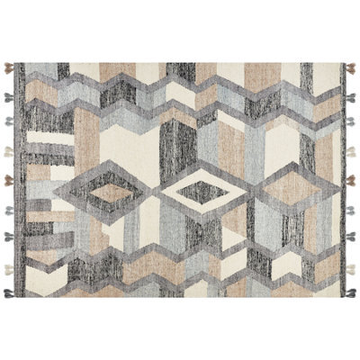 Beliani Rug Aygezard Multicolour 200 X 300 Cm Wool Kilim - image 1