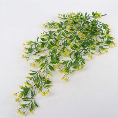 Artificial Flower Hanging Plants, 78Cm, 5 Forks, Fake Vine, Willow, Rattan, Flowers, For Home (Yellow) - image 1