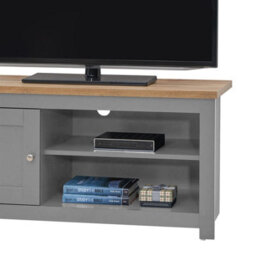 Timber Art Design Light Grey Tv Unit Stand Media 1 Door And Open Shelf - thumbnail 2