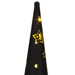 Snowtime 35Cm Led Metal Cone Light Black Christmas Decoration Stars & Reindeer - thumbnail 6