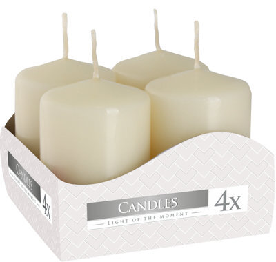 SolaDirect Pack Of 4 Ivory Pillar Candles Small (Width: 40 mm / Height: 60 mm Each) - image 1