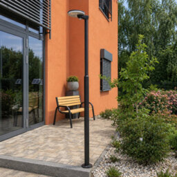 Gwsolar 1200Lm Solar Street Light 2M Aluminium Pole, Motion Sensor With Ai Mode, Remote Control Ip65 For Driveway Garden Path - thumbnail 4