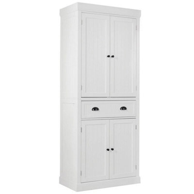 Wood Tall Storage Cabinet 2 Doors Display Organizer Freestanding Pantry Cupboard - image 1